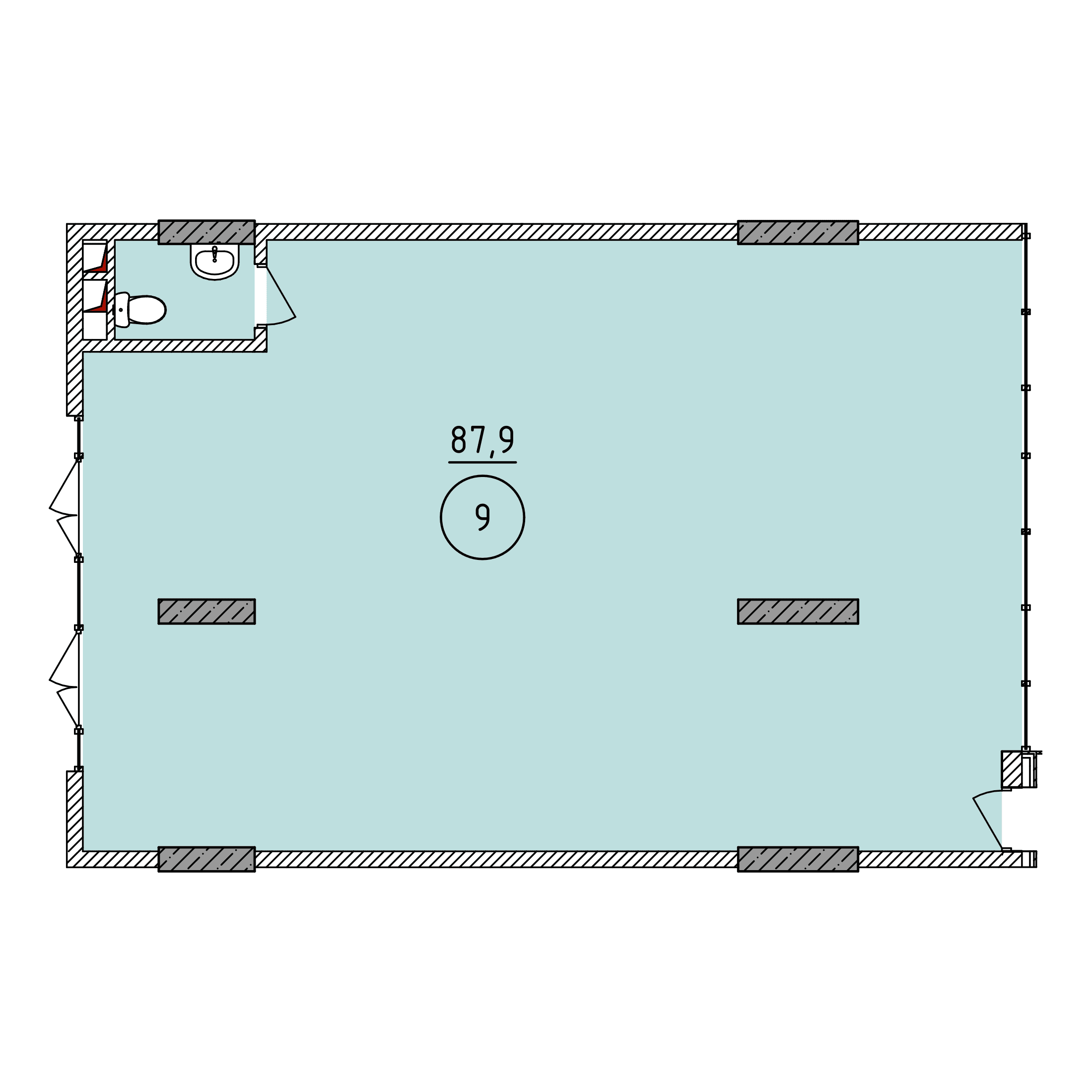 Планировка: Коммерческое помещение · 87,9 м²