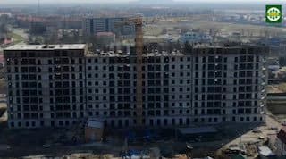 Строительная площадка ЖК «Устрада» с высоты